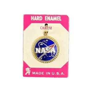 Vintage‎ NASA Meatball Logo Hard Enamel Charm Made in USA Space Patch Style